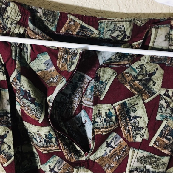 Lila & Lori NY, Long Skirt Horses Equestrian Burgundy wrap and zipper size 14 - Picture 5 of 11